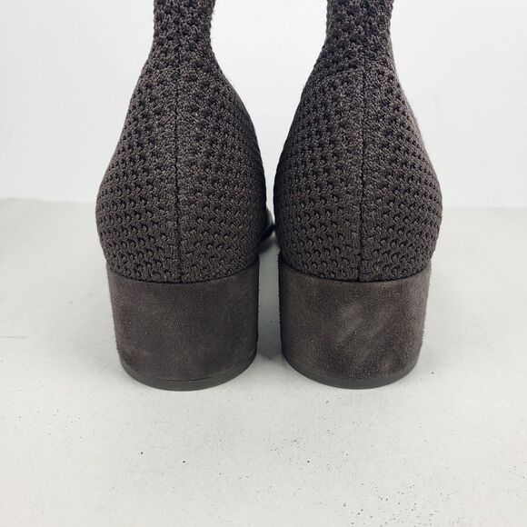Eileen Fisher Alas Tall Boots Stretchy Knit Mesh Chocolate Brown Size 8.5 - Picture 4 of 8